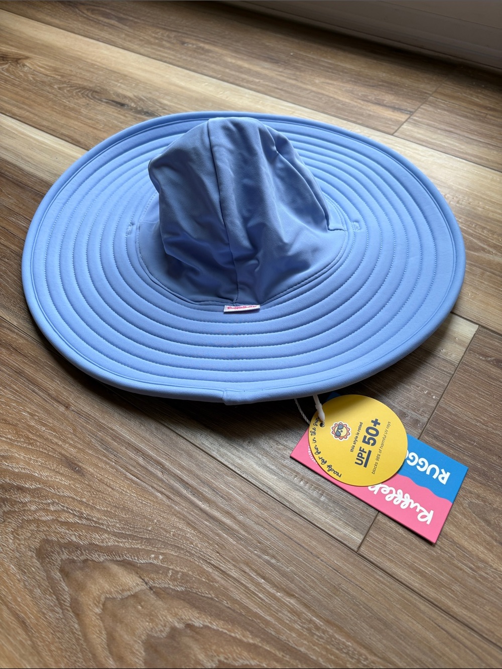 RuffleButts Periwinkle Blue Wide-Brim Sun Hat NWT